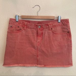 Lucky coral denim mini-skirt